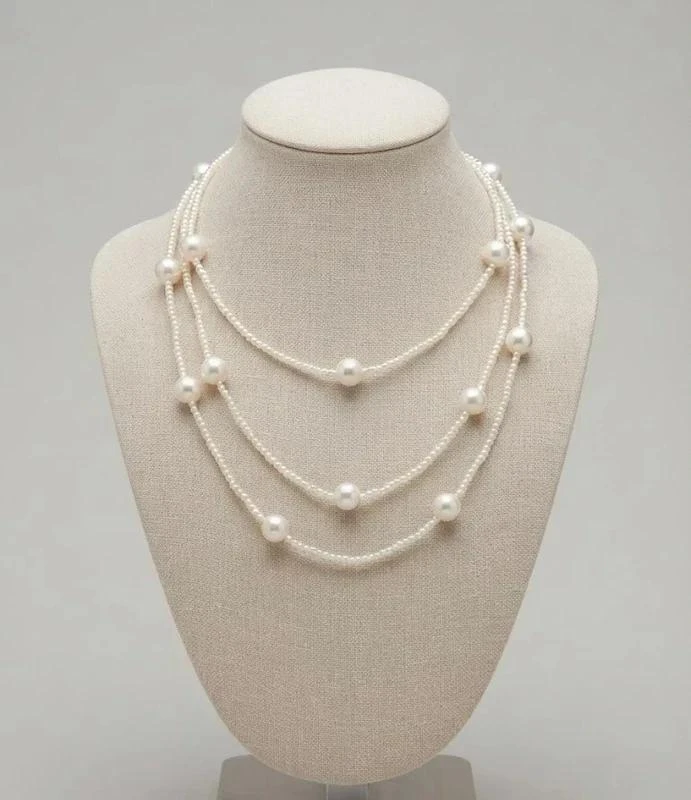 🔥Precioso collar largo continuo de perlas.